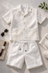 Imported Netted Shirt Stretch Cotton Short Set