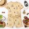 Forest Bear Themed Cotton Short Set (Beige)