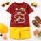 Under Construction Combo Cotton Short Set (Maroon-Yellow)