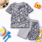 Patterned Cotton Short Set (Gray)