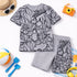 Patterned Cotton Short Set (Gray)
