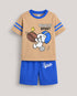 The Peanuts Sport Cotton Short Set (Beige & Blue)