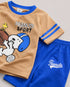 The Peanuts Sport Cotton Short Set (Beige & Blue)