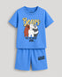 The Bear Stack Cotton Short Set (Sky Blue)