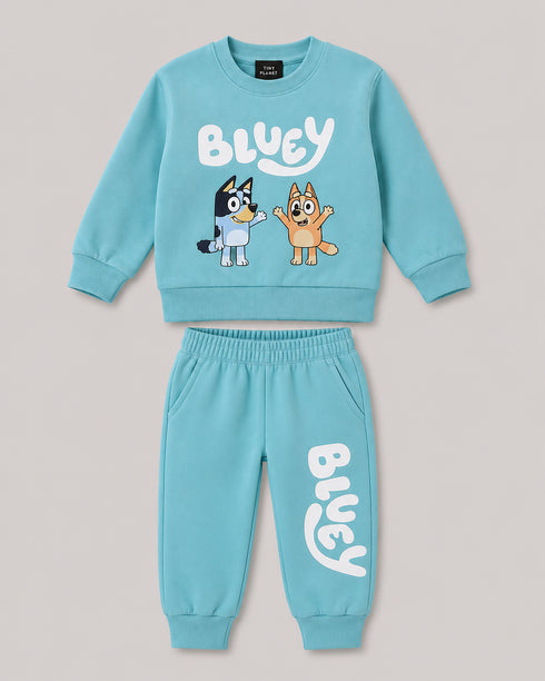 The Bluey & Bingo Fleece Suit (Sky Blue)