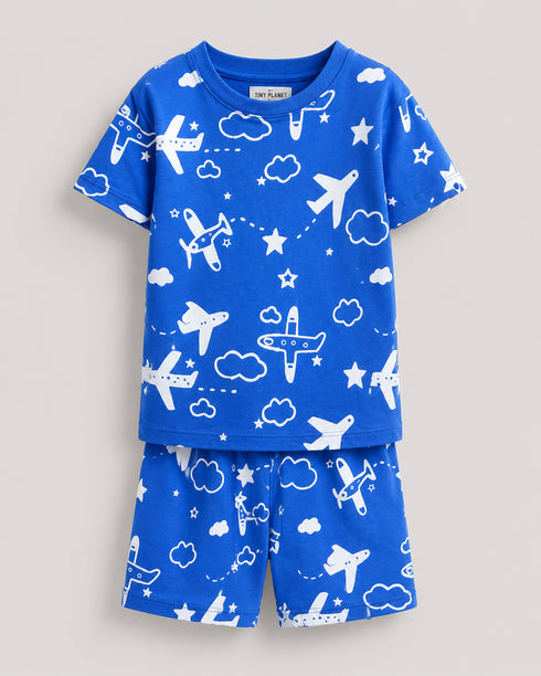 The Sky Explorer Cotton Short Set (Aero Blue)