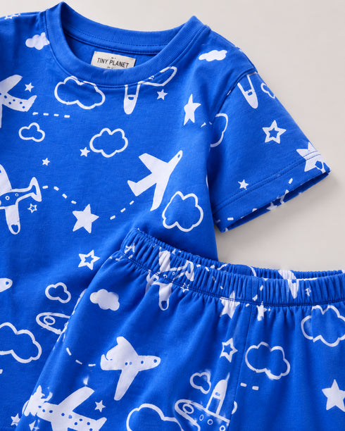 The Sky Explorer Cotton Short Set (Aero Blue)