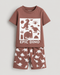 Epic Dino Cotton Short Set (Terracotta)
