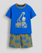 The Heavy Duty Crew Cotton Short Set (Blue & Olive)