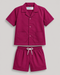 Imported Cotton Button Down Short Set (Mulberry)