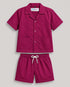 Imported Cotton Button Down Short Set (Mulberry)