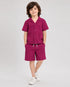 Imported Cotton Button Down Short Set (Mulberry)