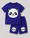 Panda Peekaboo Cotton Short Set (Purple)
