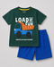 Load Of Fun Cotton Short Set (Dark Green & Royal Blue)