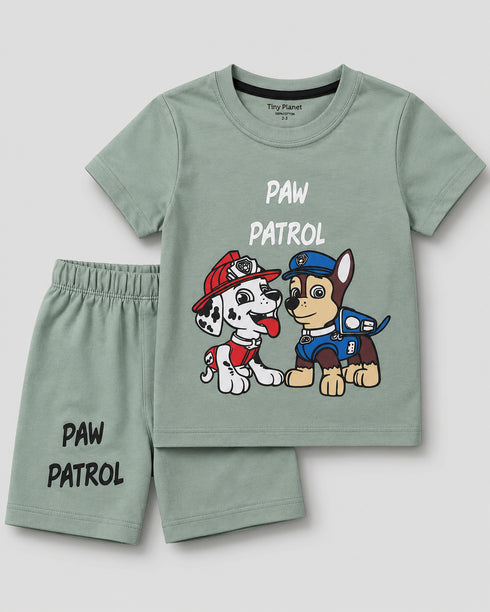Paw Patrol Adventure Cotton Short Set (Sage Green)
