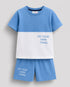 Do Your Own Thing Cotton Short Set (Sky Blue & White)