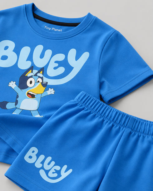 Bluey Buddy Cotton Short Set (Ocean Blue)