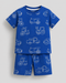 Tractor Tracks Cotton Short Set (Royal Blue)