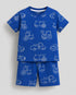 Tractor Tracks Cotton Short Set (Royal Blue)