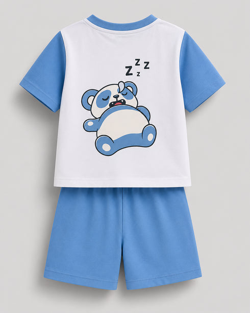 Do Your Own Thing Cotton Short Set (Sky Blue & White)