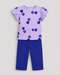 Frill Sleeves Tulip Flutter Cotton Trouser Set (Lilac & Purple)