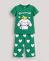 Frill Sleeves Cinnamoroll’s Garden Cotton Trouser Set (Kelly Green)