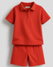 Classic Zip Polo Set (Rust)