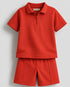 Classic Zip Polo Set (Rust)