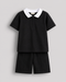 Classic Zip Polo Set (Black)