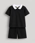 Classic Zip Polo Set (Black)