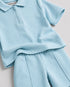 Classic Zip Polo Set (Mint Blue)