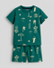 The Tropical Tide Cotton Short Set (Deep Green)