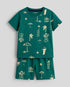 The Tropical Tide Cotton Short Set (Deep Green)