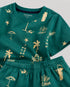 The Tropical Tide Cotton Short Set (Deep Green)