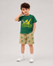 Zebra & Friends Cotton Short Set (Green & Beige)