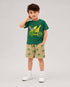 Zebra & Friends Cotton Short Set (Green & Beige)