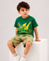 Zebra & Friends Cotton Short Set (Green & Beige)