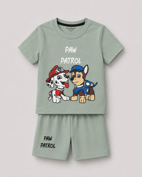 Paw Patrol Adventure Cotton Short Set (Sage Green)