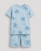 The Turtle Themed Cotton Short Set (Mist Blue)
