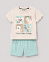Koala Adventure Cotton Short Set (Cream & Mint Green)