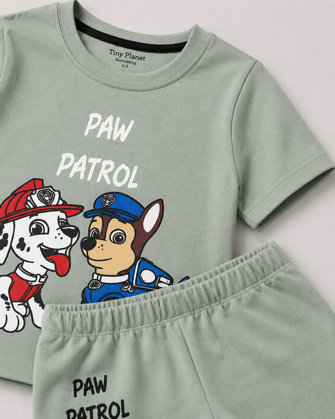 Paw Patrol Adventure Cotton Short Set (Sage Green)