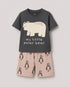 My Little Polar Bear Cotton Short Set (Charcoal Grey & Beige)