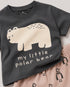 My Little Polar Bear Cotton Short Set (Charcoal Grey & Beige)