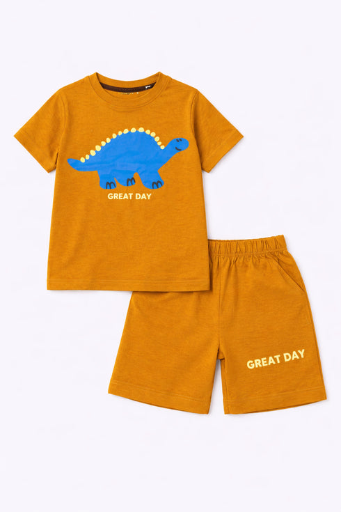 Great Day Cotton Short Set (Mustard)