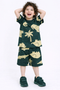 Jungle Friends Cotton Short Set (Dark Green)