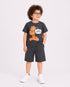 Angry Garfield Cotton Short Set (Charcoal Grey)