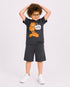 Angry Garfield Cotton Short Set (Charcoal Grey)
