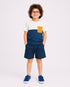 Tiny Colorblock Cotton Short Set (Beige & Navy)