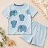 Elephant Themed Cotton Short Set (Baby Blue)