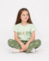 Frill Sleeves Blossom Bloom Cotton Trouser Set (Mint & Olive Green)